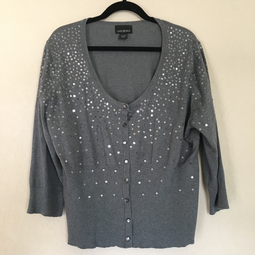 Sequined Grey Cardi sz 22/24